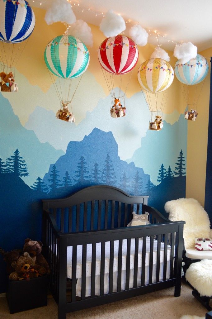 Woodland Nursery with Mural Accent Wall