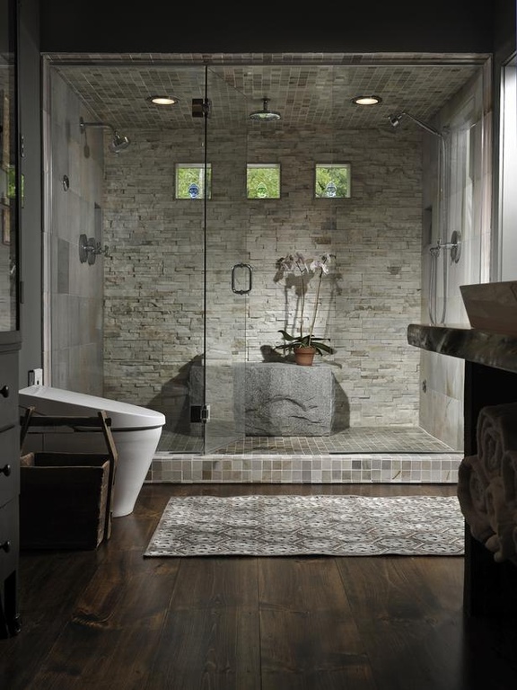 contemporary-master-bathroom-with-rain-shower-tile-shower-and-glass-wall