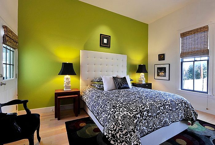 Bold Black And White Bedrooms With Bright Pops of Color