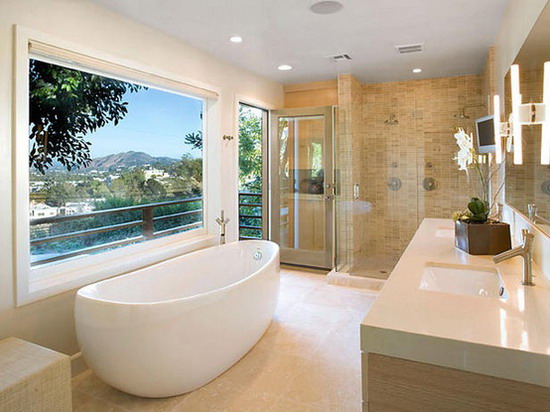 Luxury-Bathroom-Design-Ideas-with-Brown-Wall-Decoration