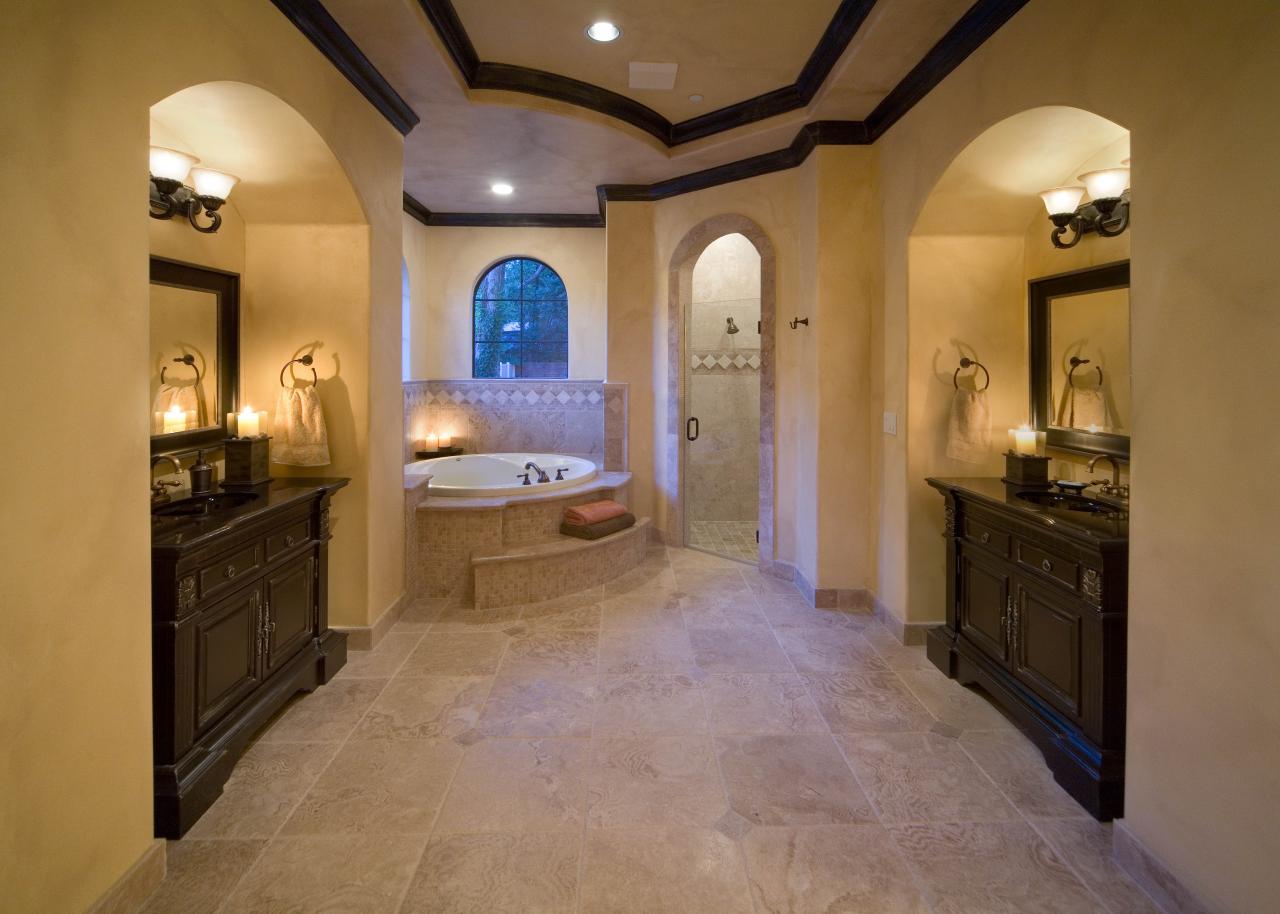 Master Bathroom With Arched Vanities