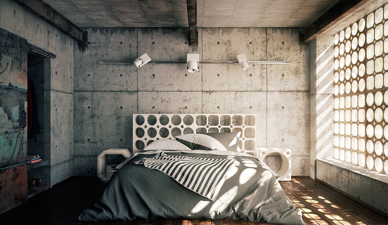 cool-cement-bedroom