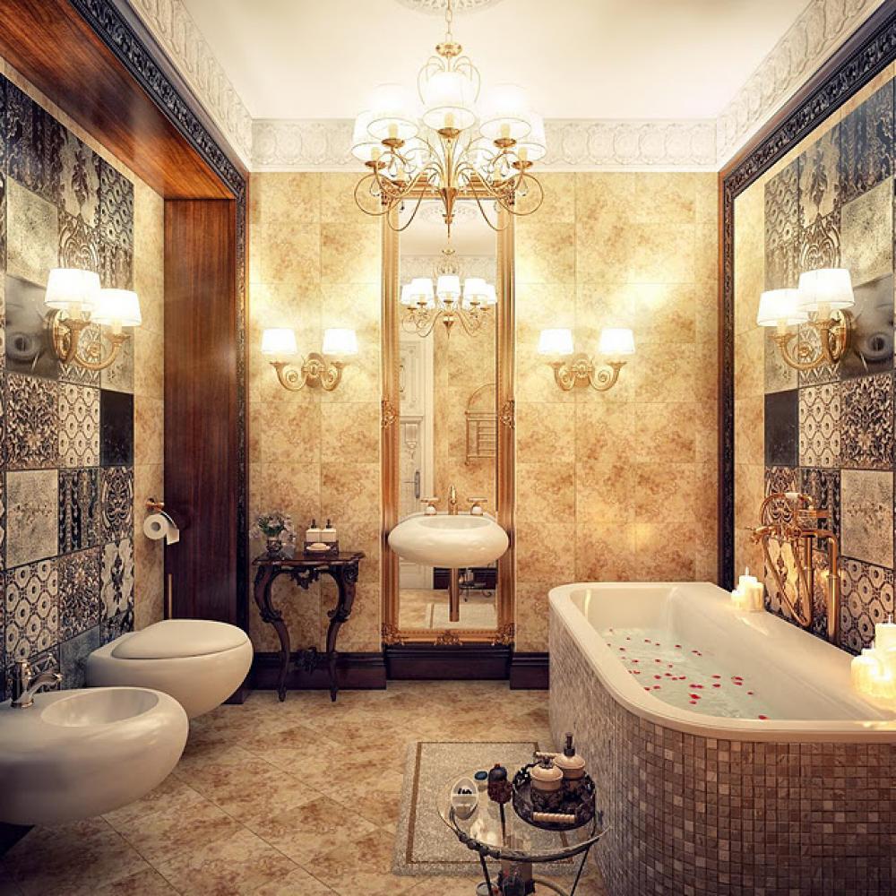 modern-luxury-bathroom-design-with-chandelier-and-bathtub