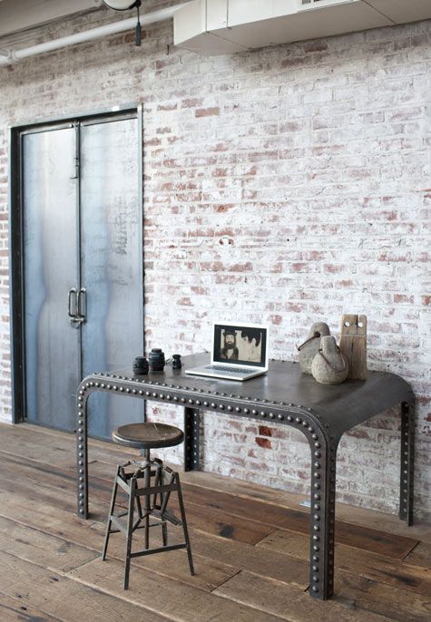 stunning-industrial-home-office-with-brick-walls