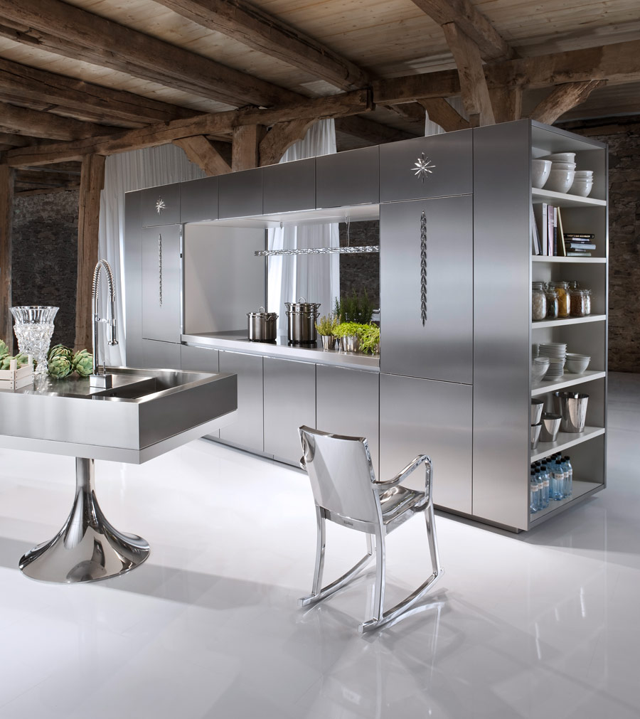 Cool Kitchen with Stainless Steel Cabinets