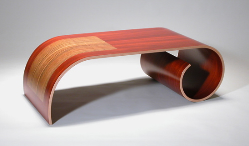 Bent Wood Contemporary Coffee Table