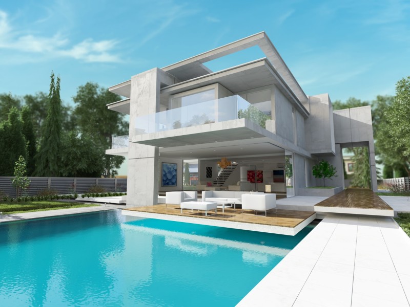 Contemporary-house-with-pool