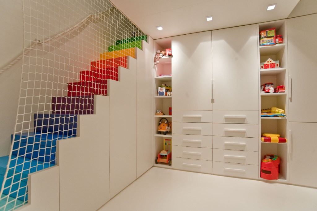 Decoration Interior Well Liked Kids Basement Playroom Ideas With Rainbow Step Stairs As Well As Charming