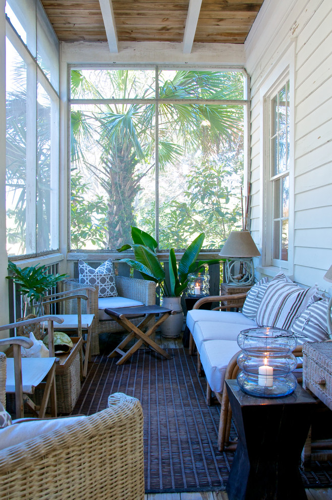 Eclectic Porch Remodeling ideas with clapboard siding directors chairs