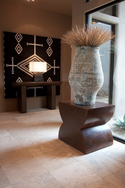 Large Scale, Large Ceramic Vessel & Desert Floral Contemporary Entry