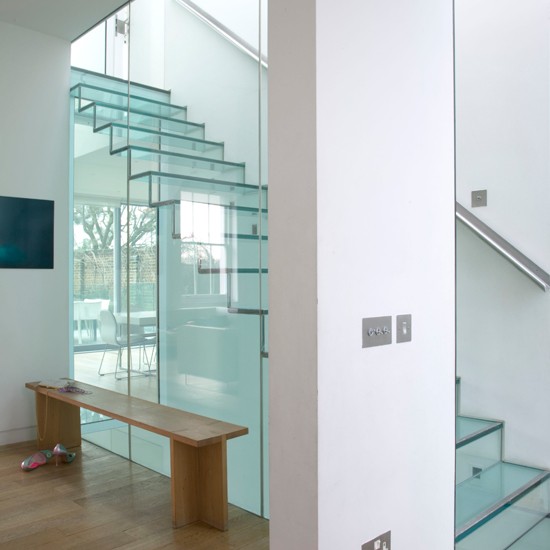 Modern glass staircase