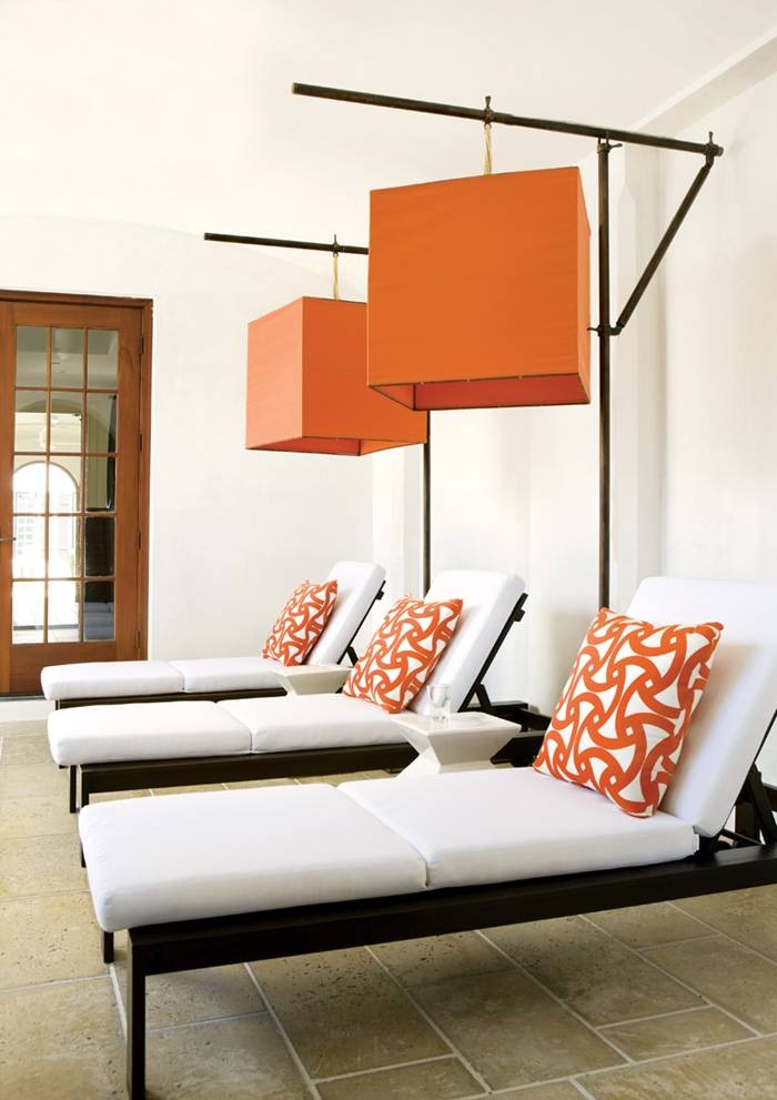 Orange color in the modrn interior design