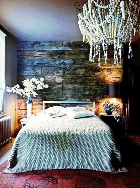 Reclaimed Wood Modern Bedroom Wall