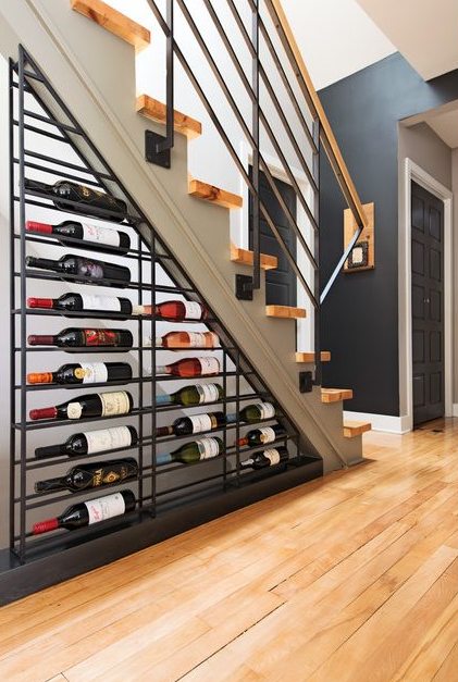 Under staircase wine storage