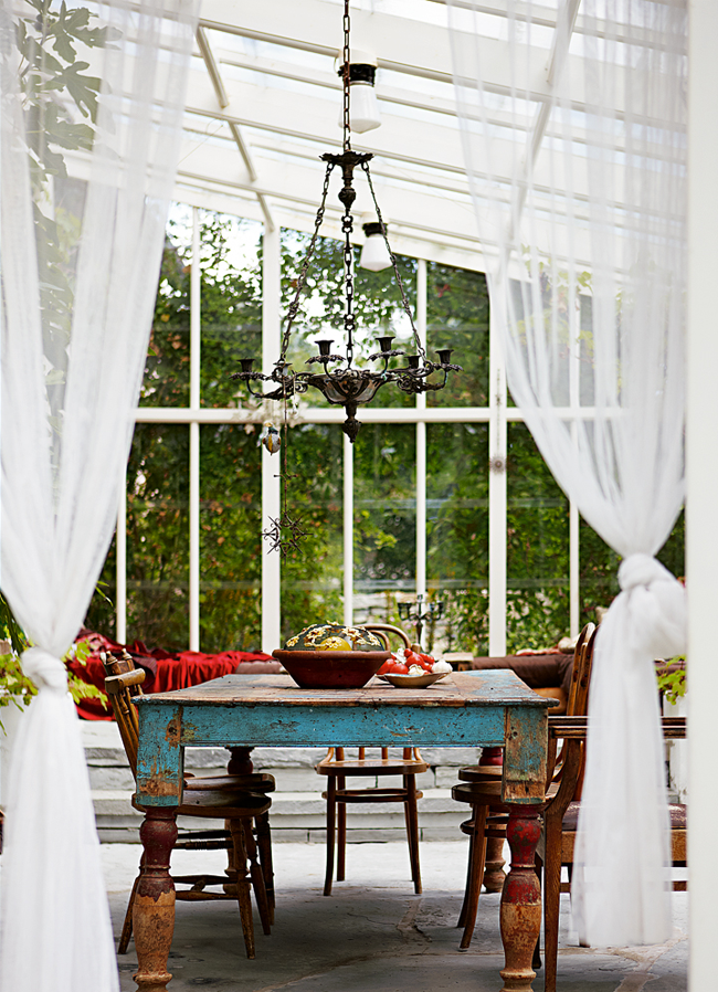 Vintage style outdoor dining area