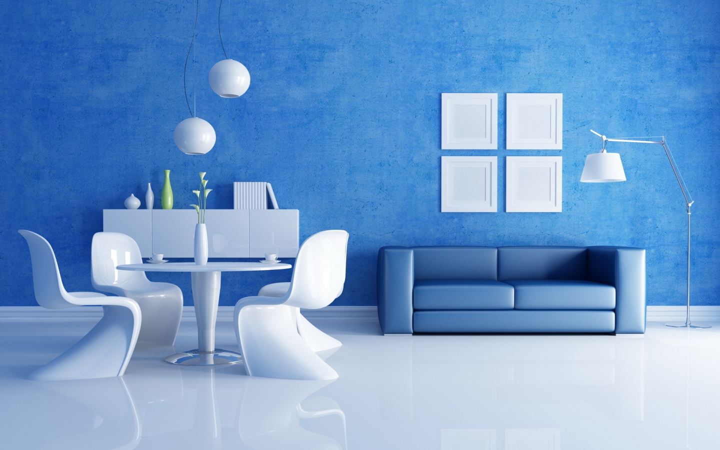 blue paint colors and white decorating ideas