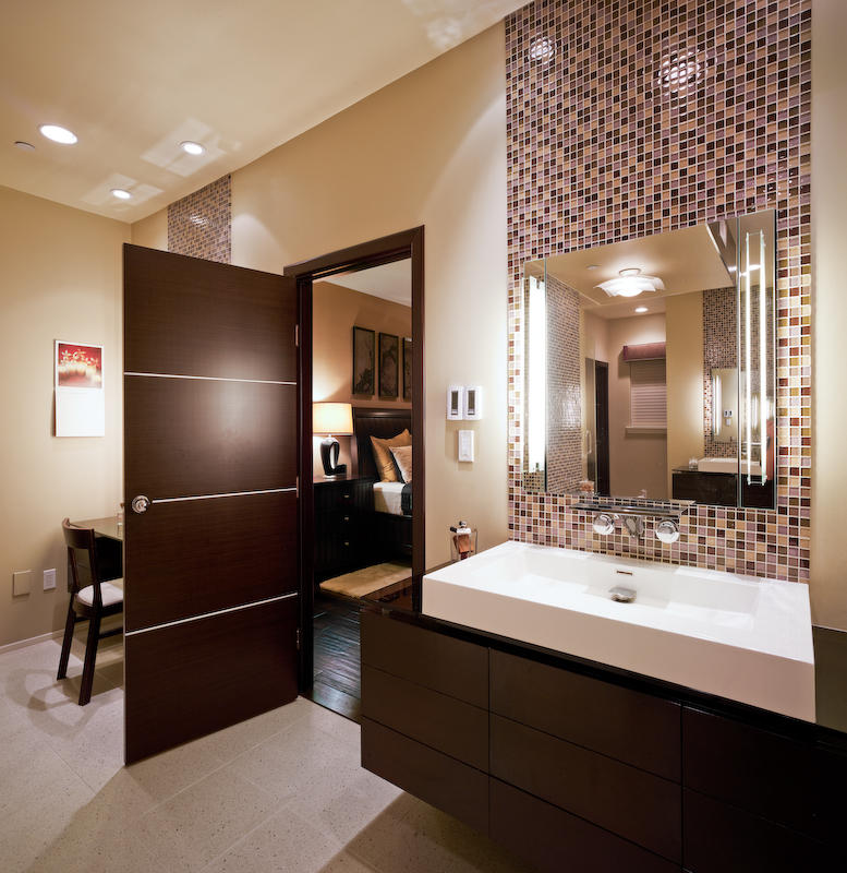 modern small bathroom with vanity