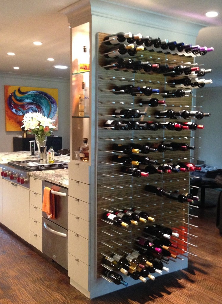 wall mounted kitchen wine storage