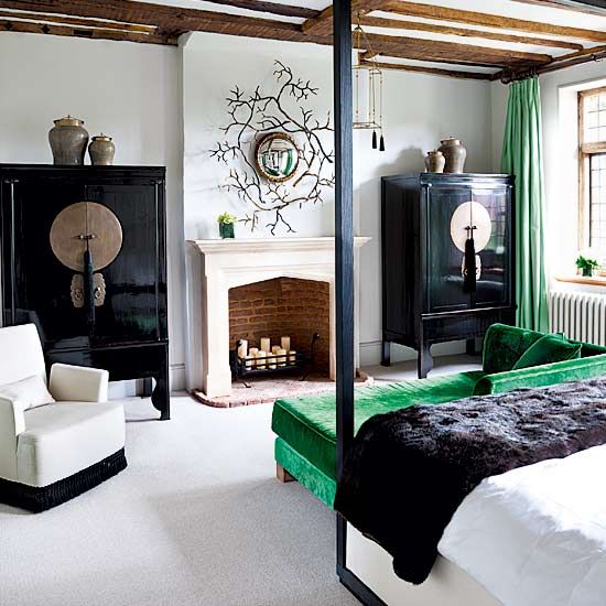Oriental-influenced bedroom design