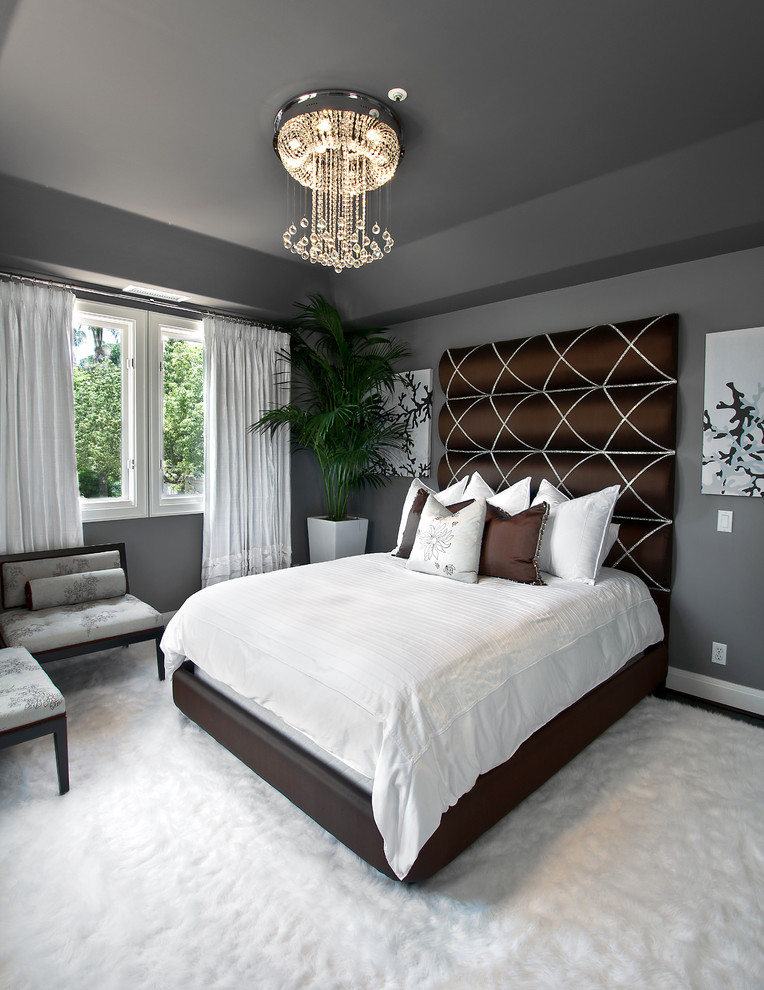Transitional Bedroom with Drapery in Orange County