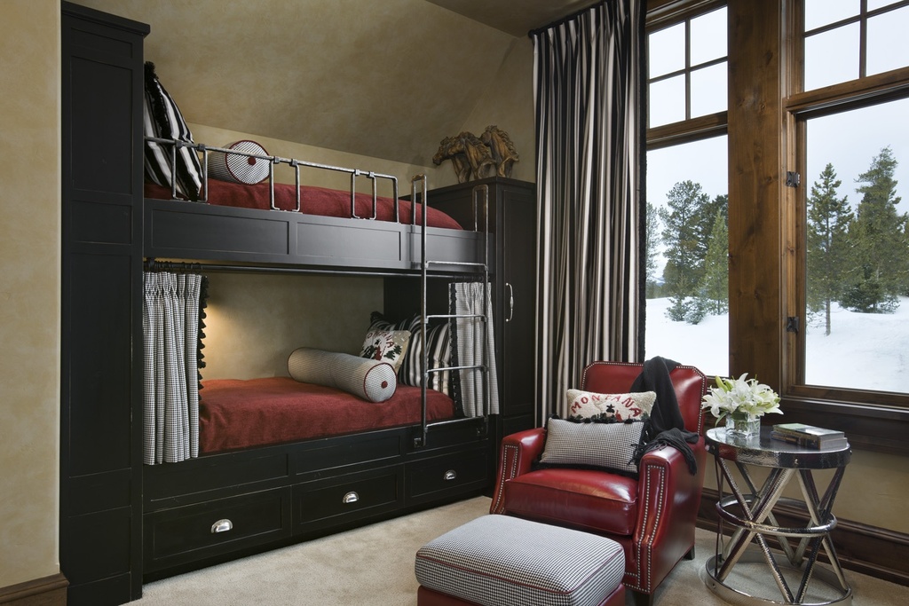 Contemporary Kids Bedroom with Bunk beds