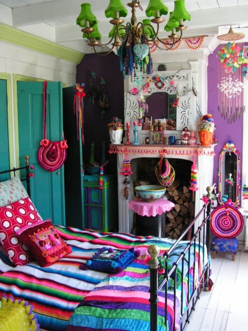 Really Colorful Bedroom In Eclectic Style