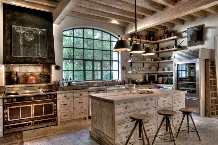 white washed rustic kitchen