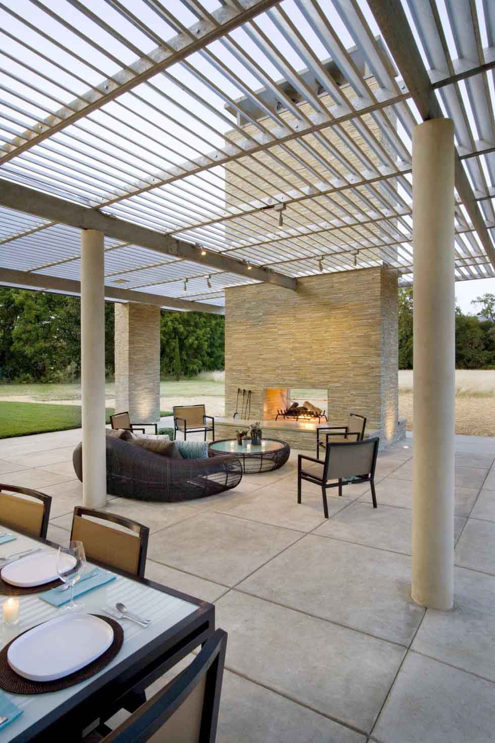 Concrete Flooring Finish In Outdoor Home Living Area