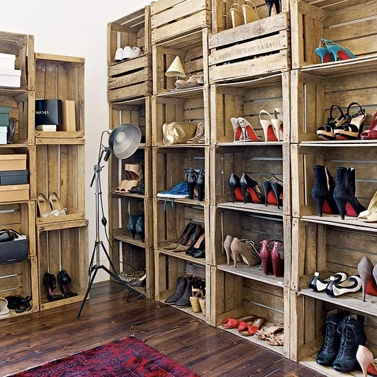 Eclectic Closet with Crate storage