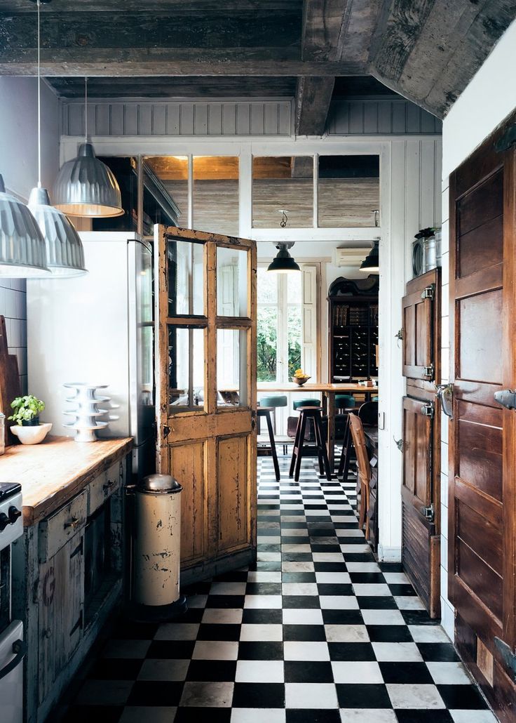 Kitchen with timber cupboards