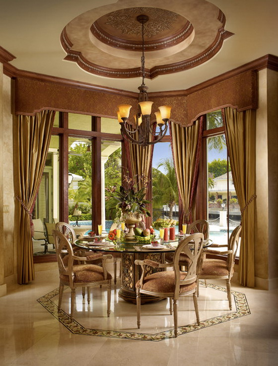 Round-Glass-Table-in-Mediterranean-Dining-Room