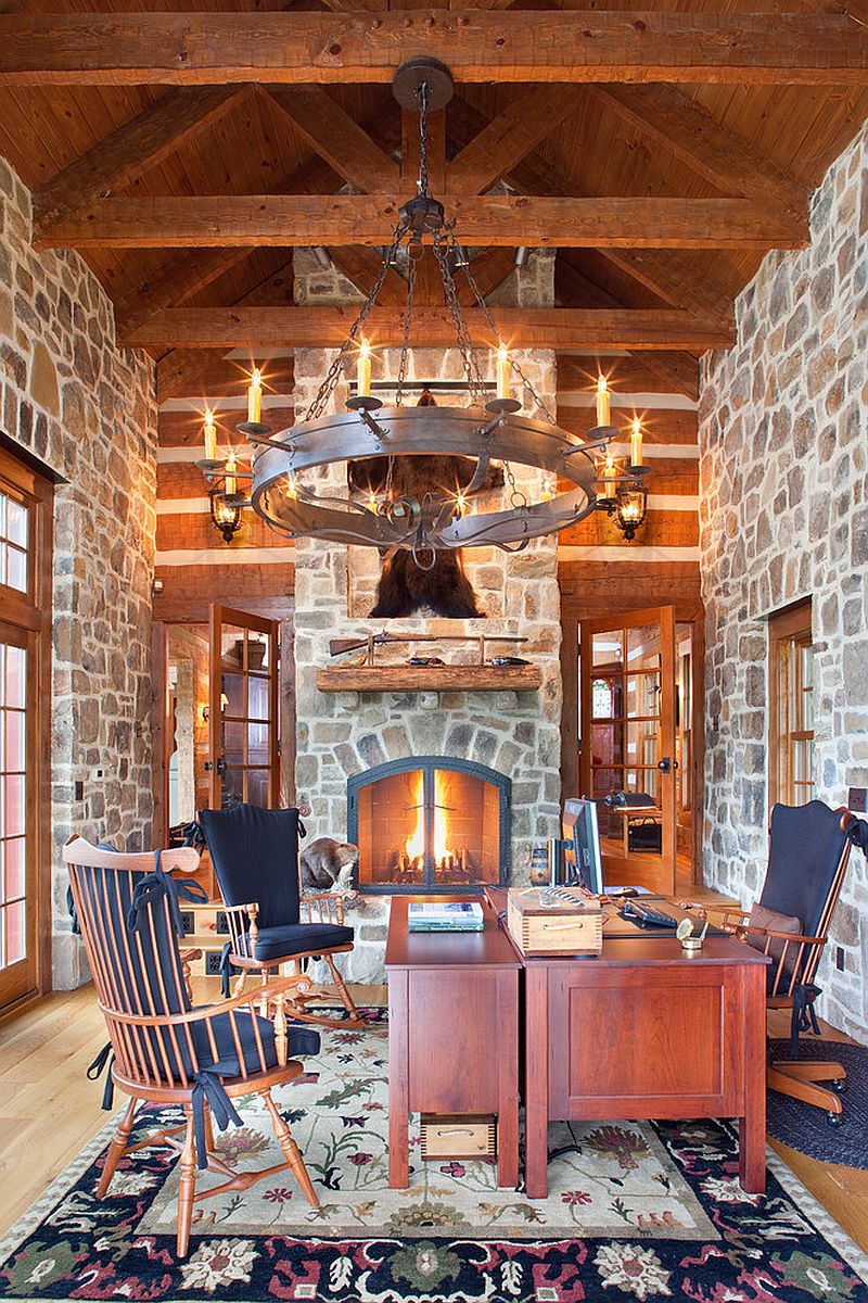 Traditional-home-office-of-country-retreat-is-all-about-stone