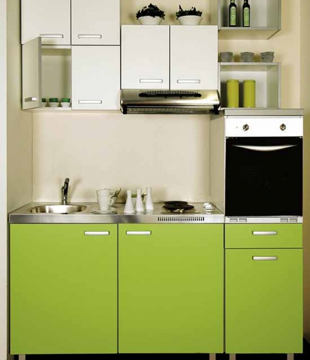 Interior Design Kitchen Small Space Modern Green Colours - Small Room Decorating Ideas