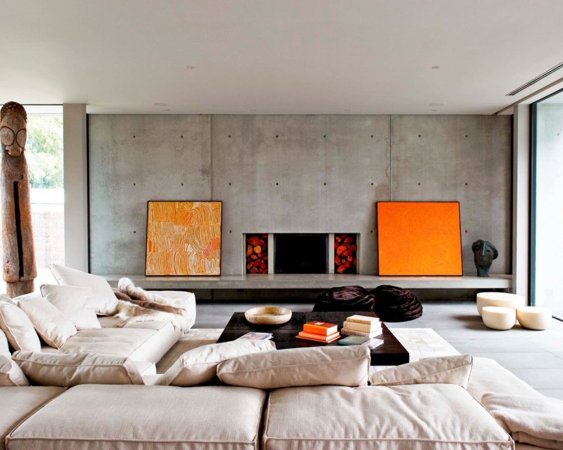 Concrete Contemporary Living Room