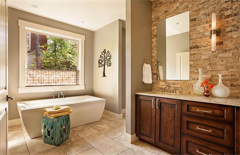 larger Relaxing Transitional Bathroom