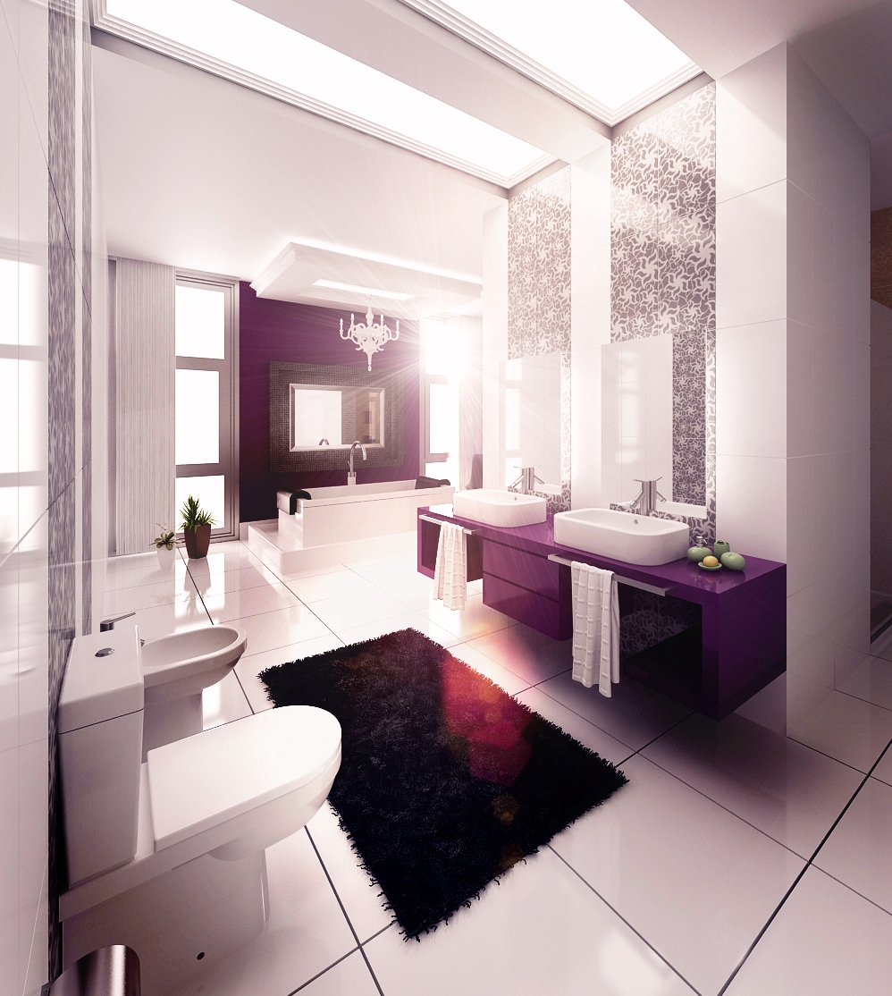 Glamorous Purple Bathroom