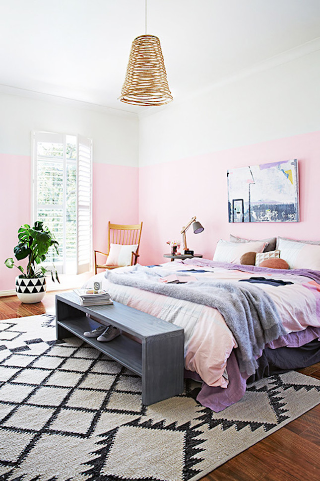 Industrial Pastel Colored Bedroom