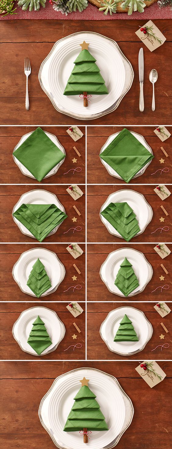 simple-christmas-tree-napkin-decoration-ideas