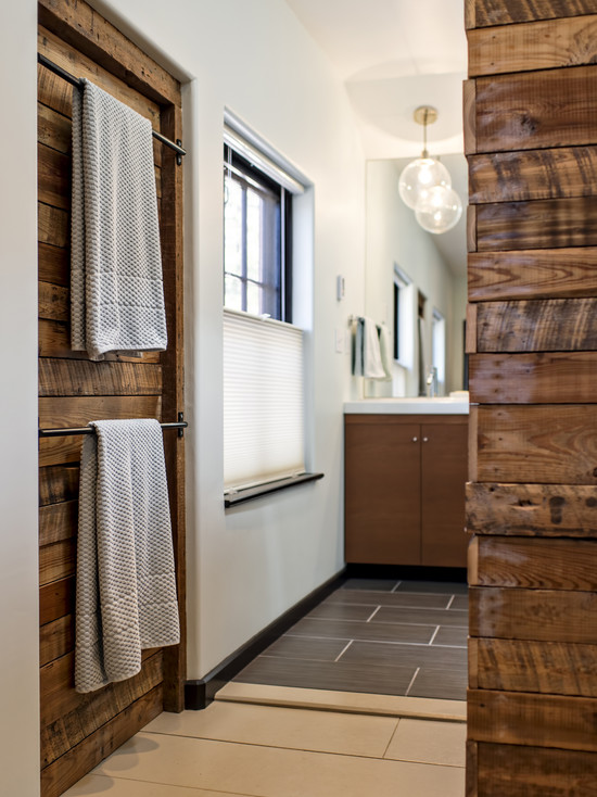 Eclectic Bathroom Design Wood Accent