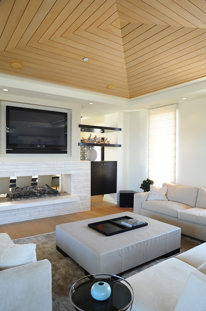 Beach Style Tv Room Design