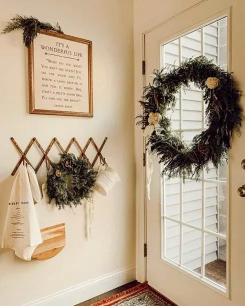Entryway Pinecone Christmas Wreaths