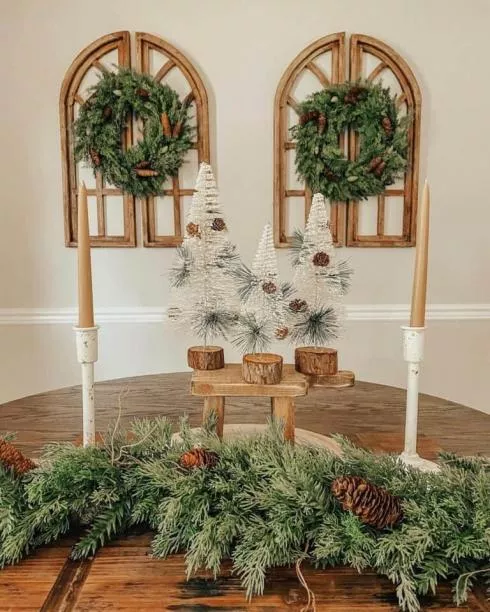 Rustic Dining Room Wreaths and Garland
