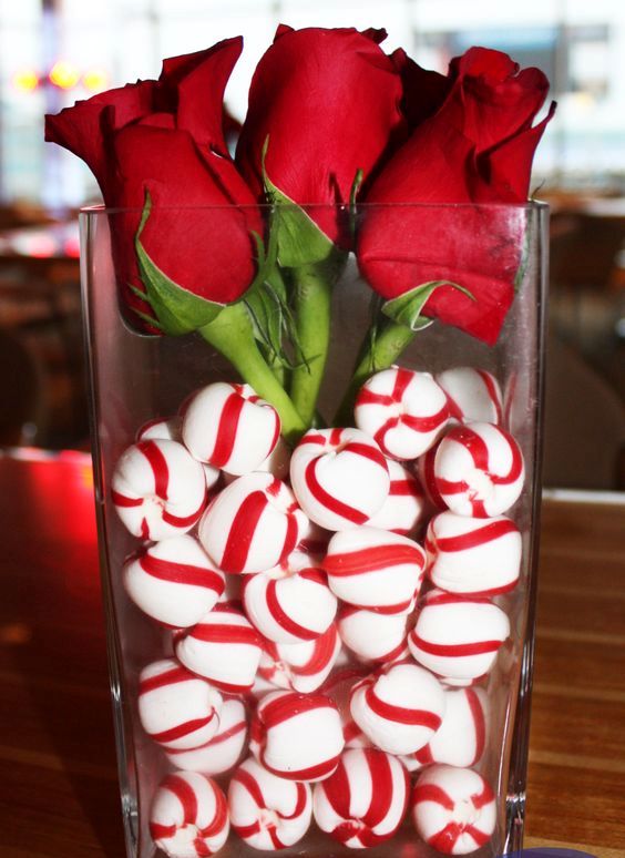 Candy Christmas Table Centerpieces