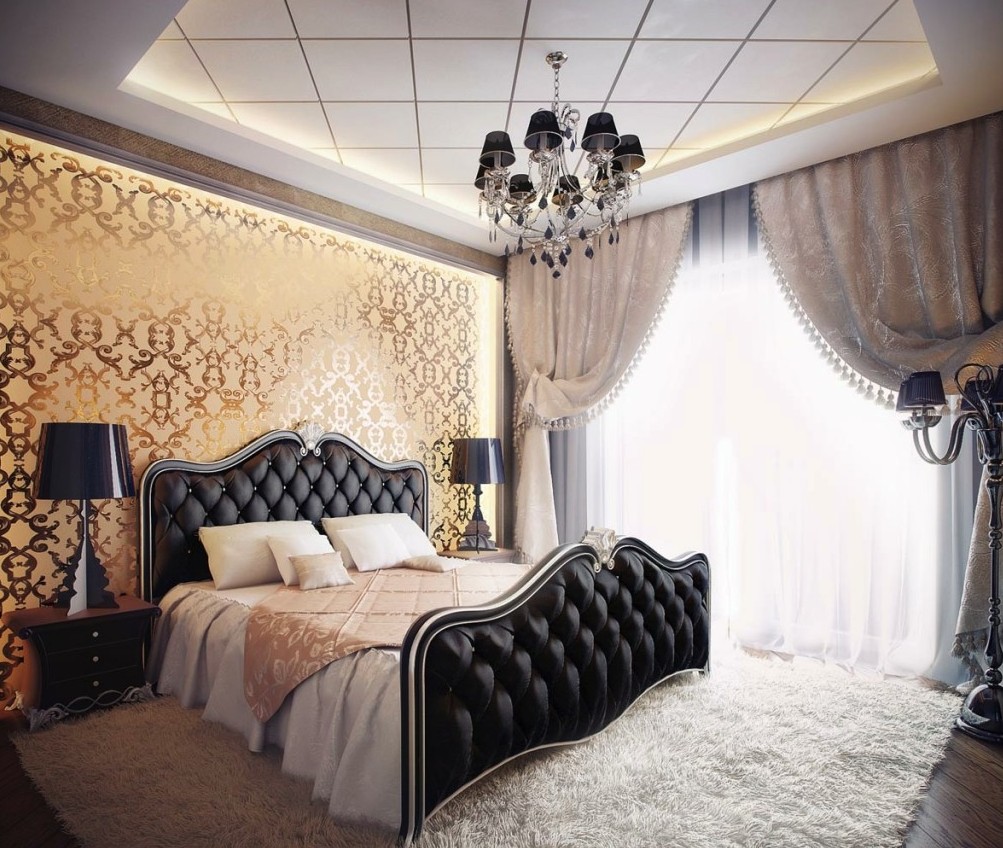 Elegant Black and White Bedroom Design
