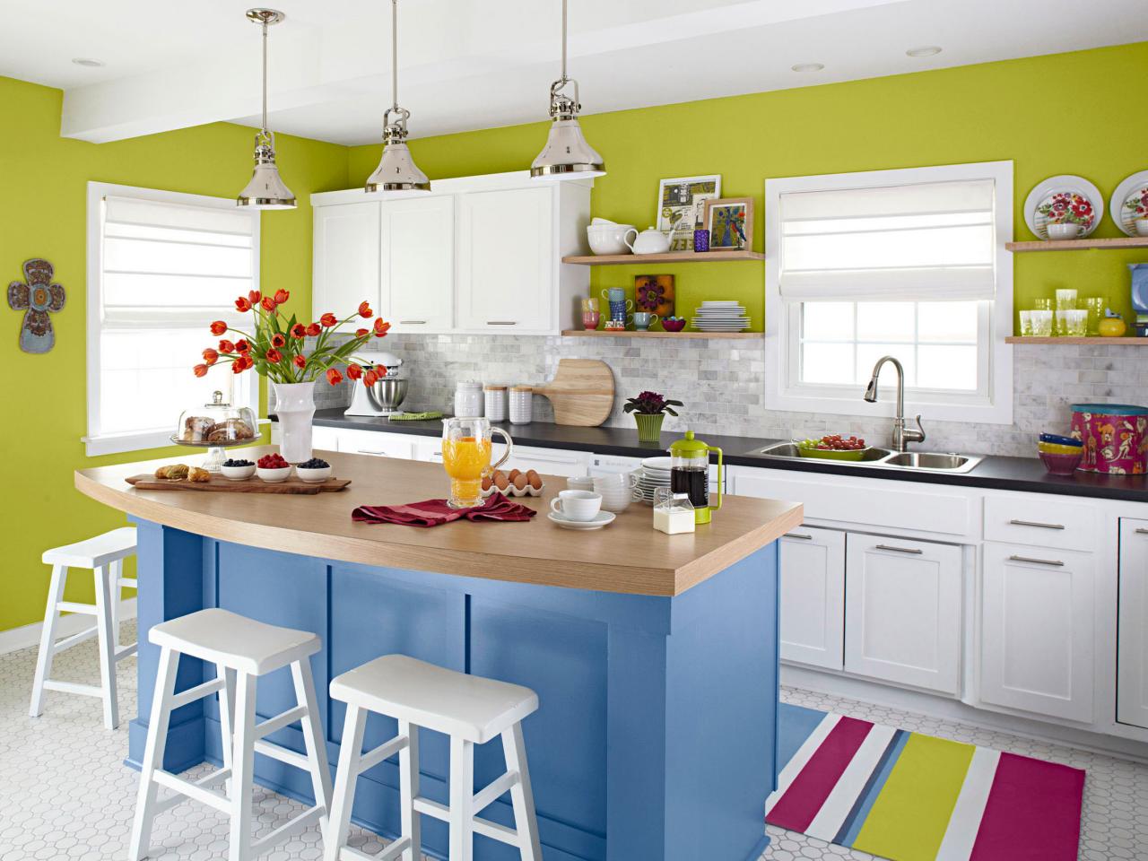Colorful Bright Small Kitchen Dwellingdecor