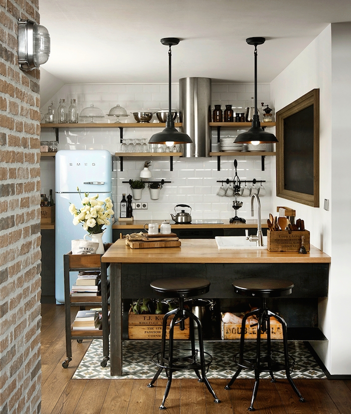 Modern Small Kitchen With Retro Touch Dwellingdecor
