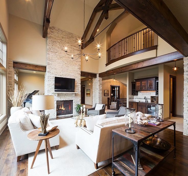 Modern rustic living room with a cozy appeal