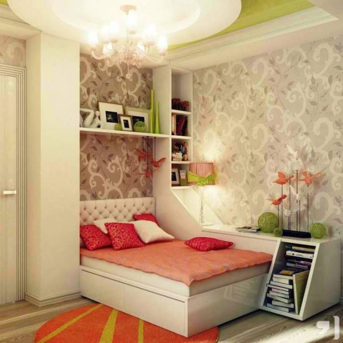 Peach Green Gray Girls Bedroom Ideas With Round Rug Dwellingdecor