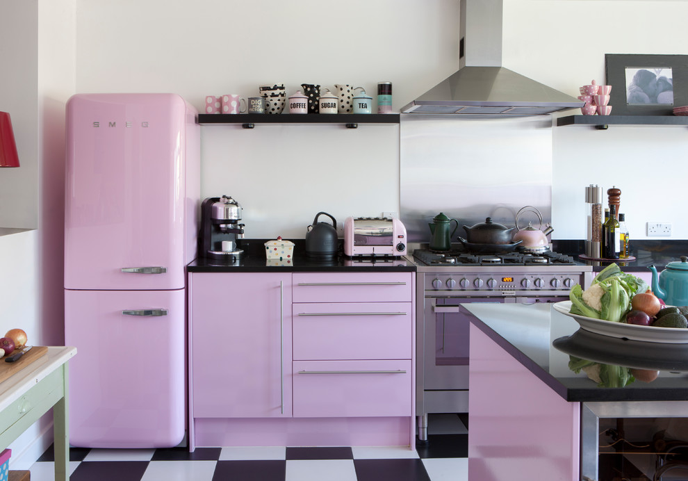 Shabby-chic Style Multicolored Floor Kitchen