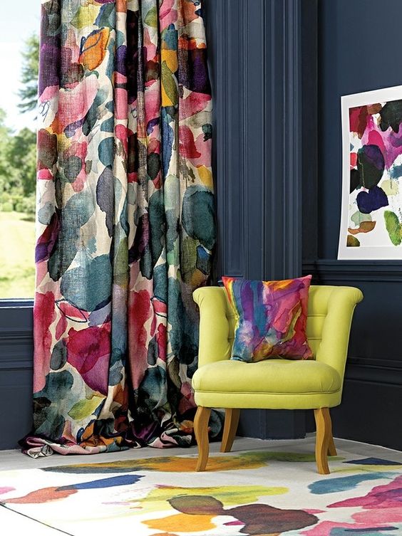 Abstract Fabric Designer living Room Curtains dwellingdecor